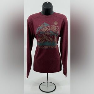 Kastlfel Yellowstone Graphic LS Shirt Heather Maroon Women’s Small S‎